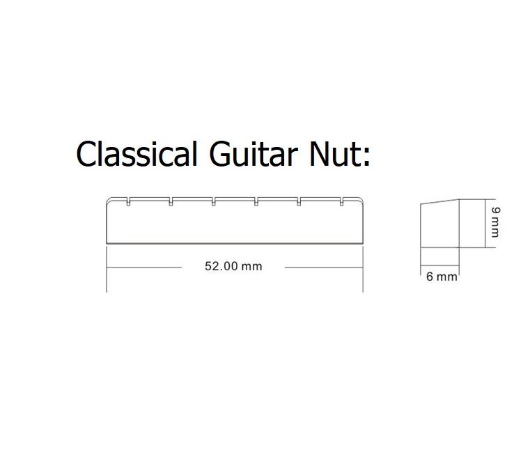 Classical Guitar Ox Bone Nut (52mm) • SA Guitar Shop