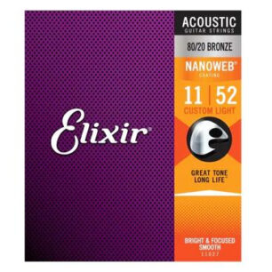 ELIXIR Acoustic Strings Nanoweb 80/20 Custom Light (11-52) Buy Guitars & Accesories South Africa