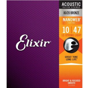 ELIXIR Acoustic Strings Nanoweb 80/20 12-String Light (10-47)