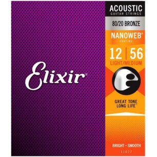 ELIXIR Acoustic Strings Nanoweb 80/20 Light/Medium (12-56)