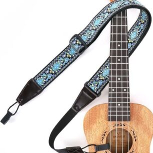 Hawaiian Jacquard Blue Flower No-Drill Ukulele Strap Buy Guitar Gear, Strings & Accessories Online South Africa