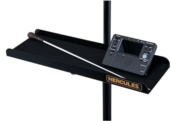 Adjustable Ipad Stand Hercules EZ Grip Two-Section Tripod Conductor Stand With Extended Desk And Accessory Tray Musical Equipment Stand