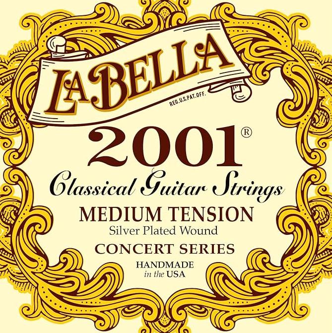 La Bella 2001 Medium Tension Silver Plated Wound Concert Classical