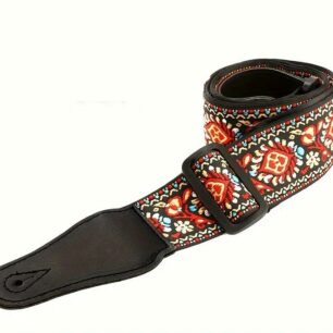 Red Floral Design Embroidered Guitar Strap Buy Guitar Gear, Strings & Accessories Online South Africa