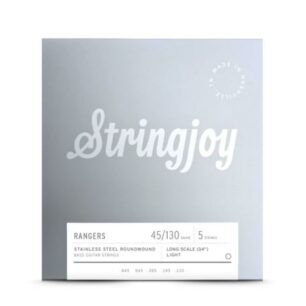 Stringjoy Rangers | Light Gauge (45-130) 5 String Long Scale Stainless Steel Bass Guitar Strings