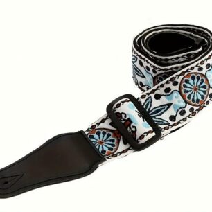 White & Blue Design Embroidered Guitar Strap Buy Guitar Gear, Strings & Accessories Online South Africa