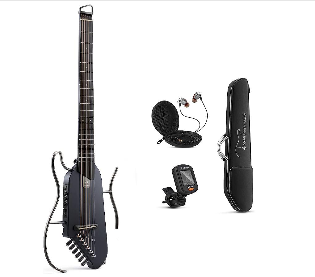 Donner HUSH-I Guitar For Travel & Practice (Black)