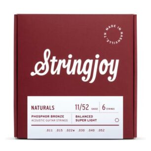 Stringjoy Naturals | Super Light Gauge (11-52) Phosphor Bronze Acoustic Guitar Strings